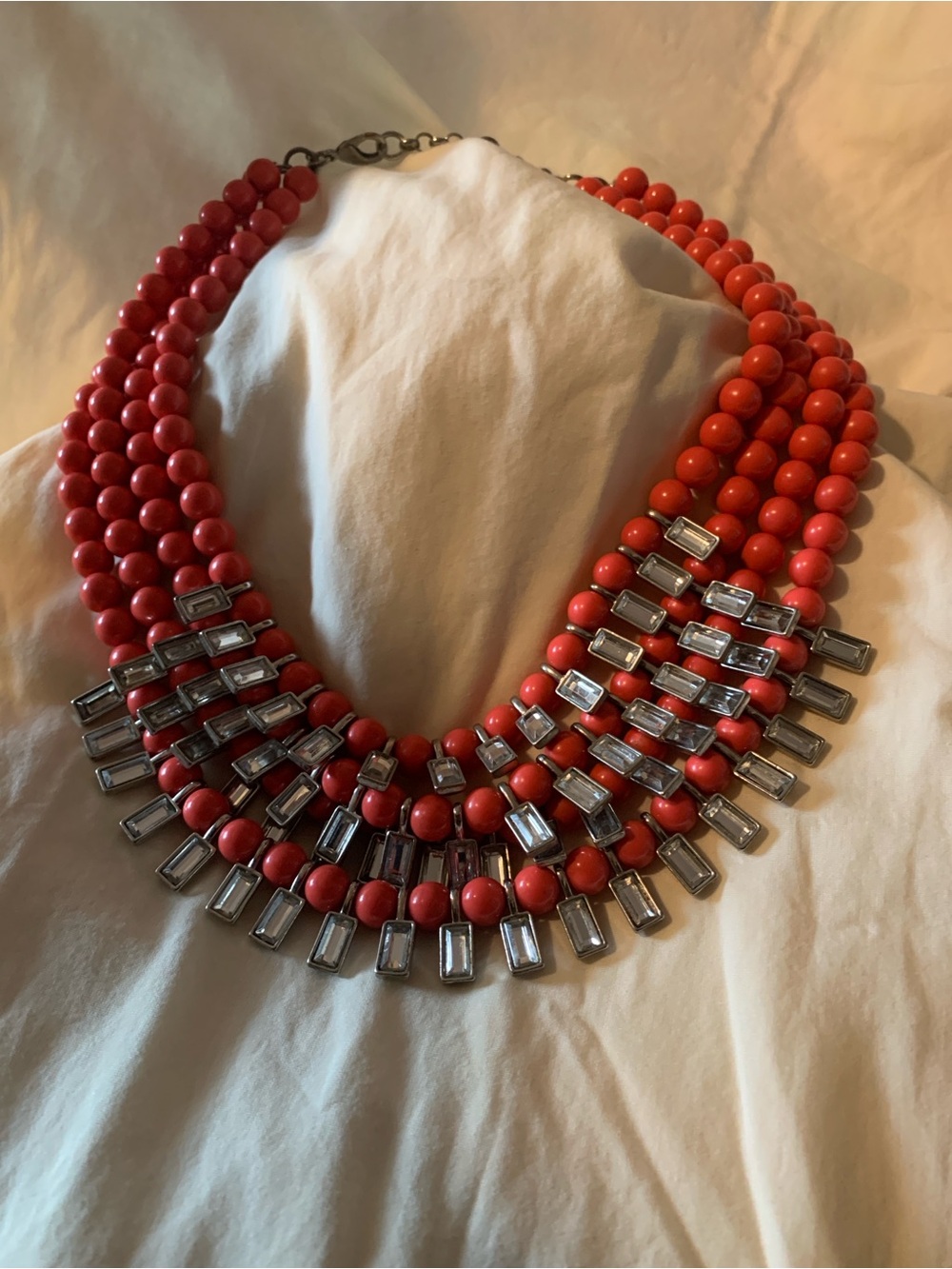 Banana Republic “Tutti Frutti” Statement Necklace Multi Strand Rhinestones